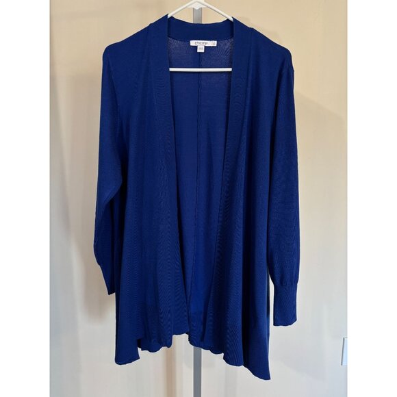 Chicos Royal Blue Sweater Open Front Cardigan Chicos Size 1 Womens Medium 8 Fall - Picture 8 of 9